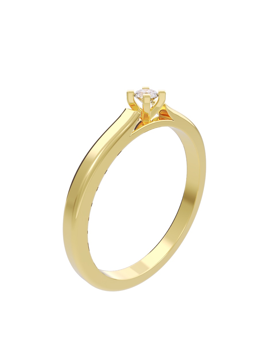 Anillo de compromiso de oro 10 K Fonelli diamante