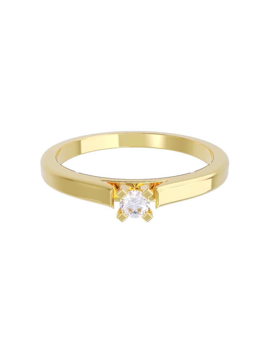 Anillo de compromiso de oro 10 K diamante