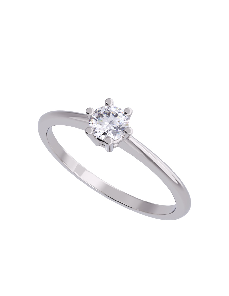 Anillo de compromiso de oro 10 K diamante 2
