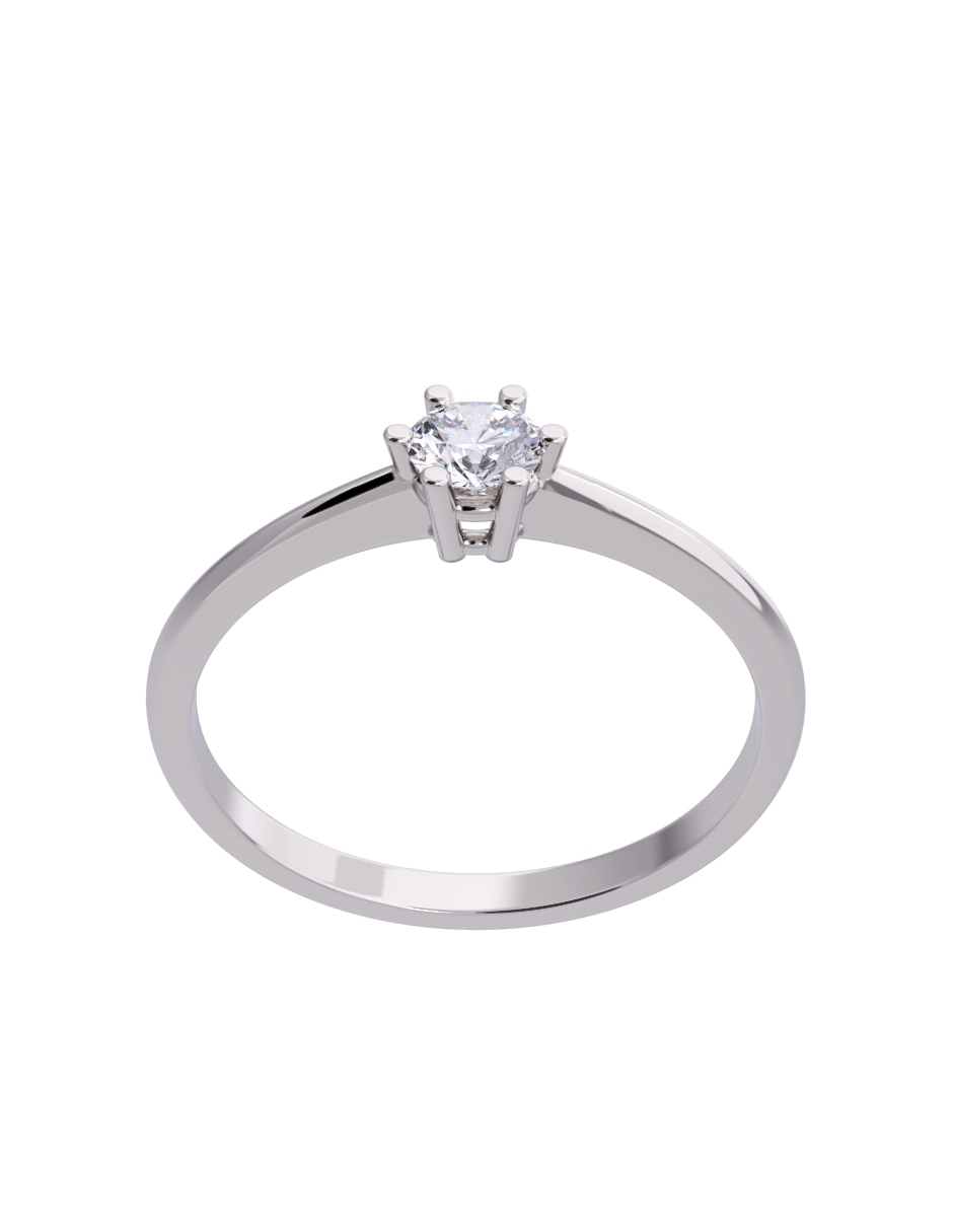 Anillo de compromiso de oro 10 K diamante 3
