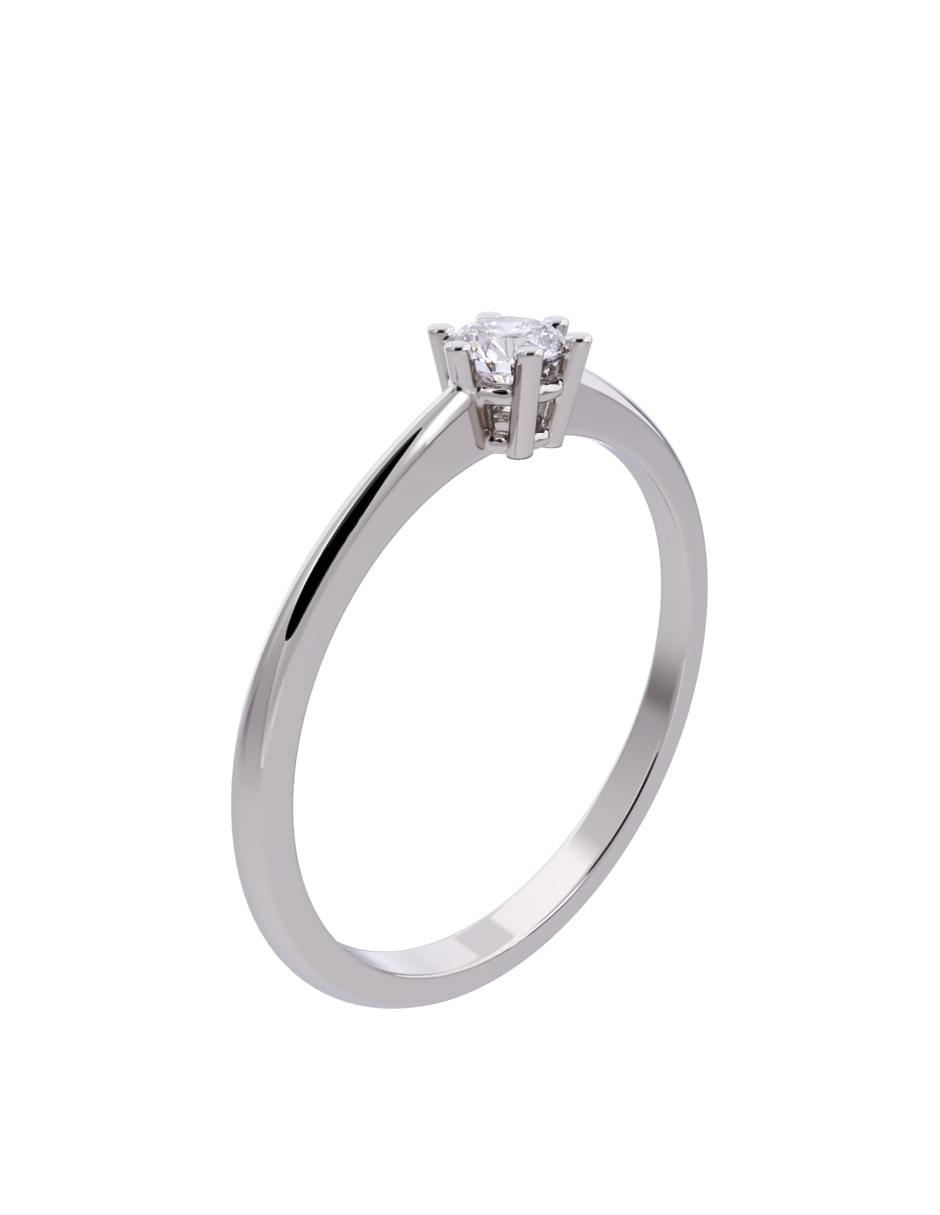 Anillo de compromiso de oro 10 K diamante 4