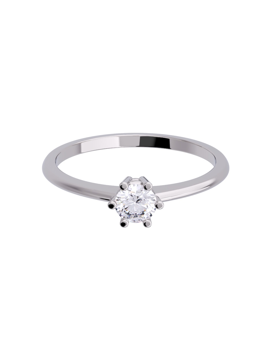 Anillo de compromiso de oro 10 K diamante 1