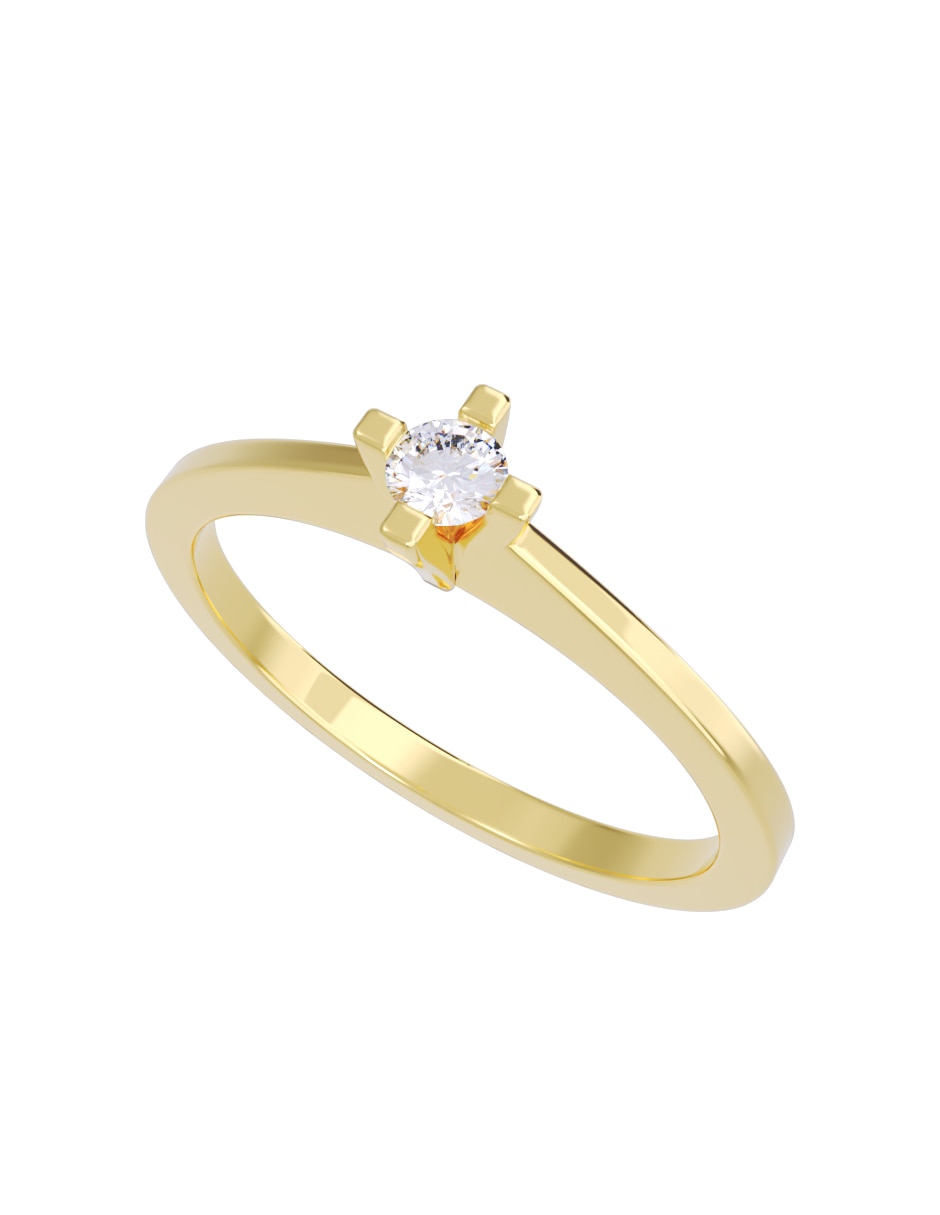 Anillo de compromiso de oro 10 K Fonelli diamante