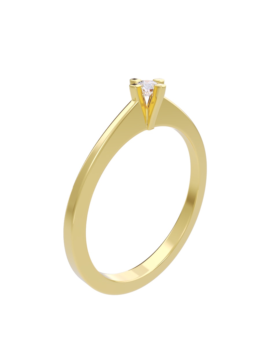 Anillo de compromiso de oro 10 K diamante Anillo de compromiso de oro 10 K diamante