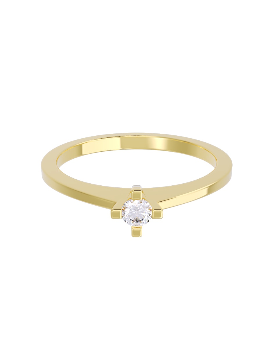 Anillo de compromiso de oro 10 K diamante Anillo de compromiso de oro 10 K diamante