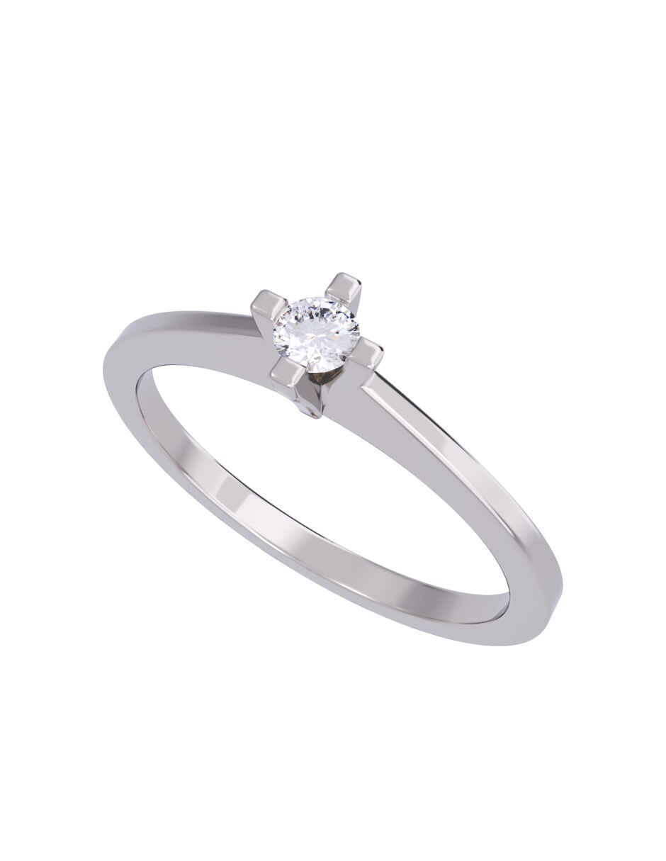 Anillo de compromiso de oro 10 K diamante 4