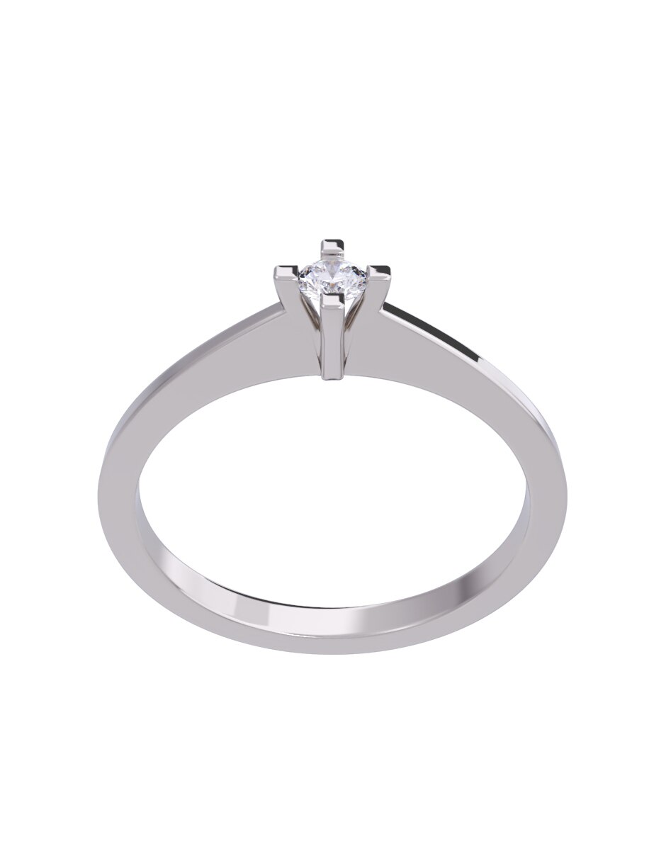 Anillo de compromiso de oro 10 K diamante 3