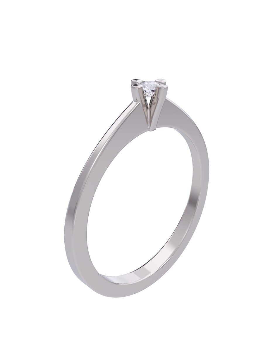 Anillo de compromiso de oro 10 K diamante 2