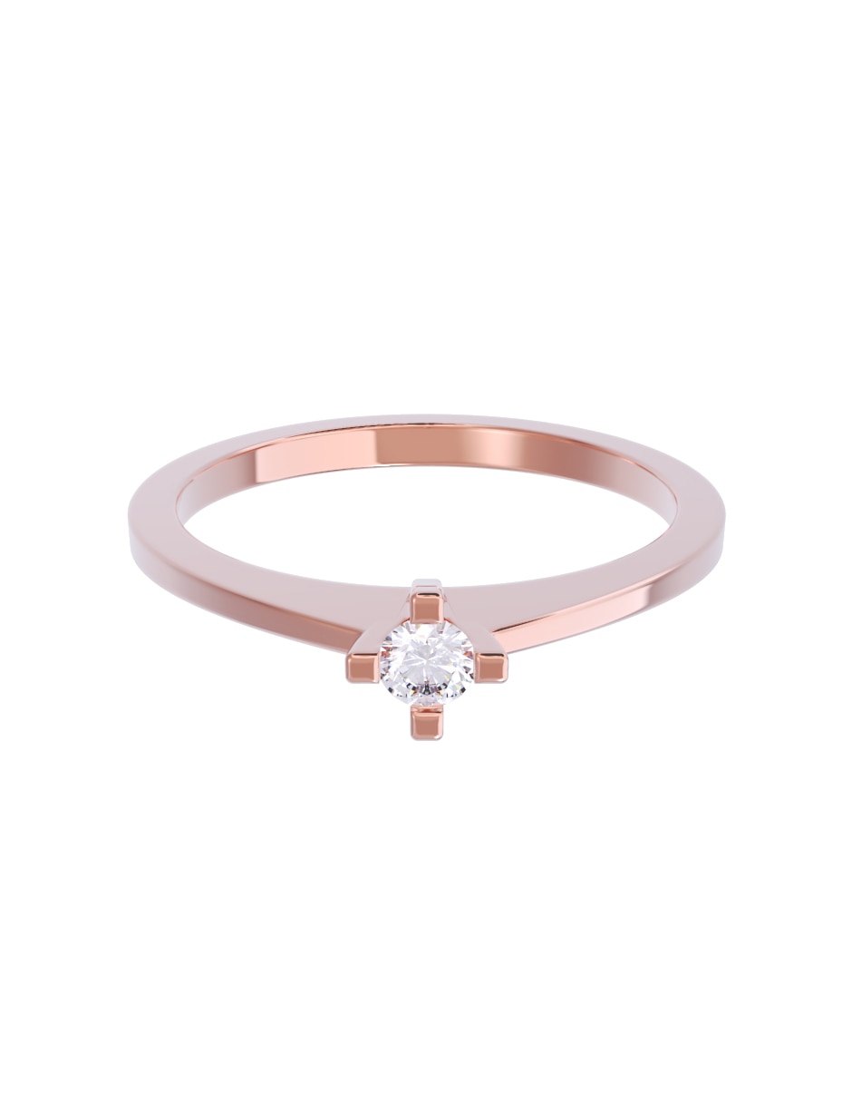 Anillo de compromiso de oro 10 K diamante