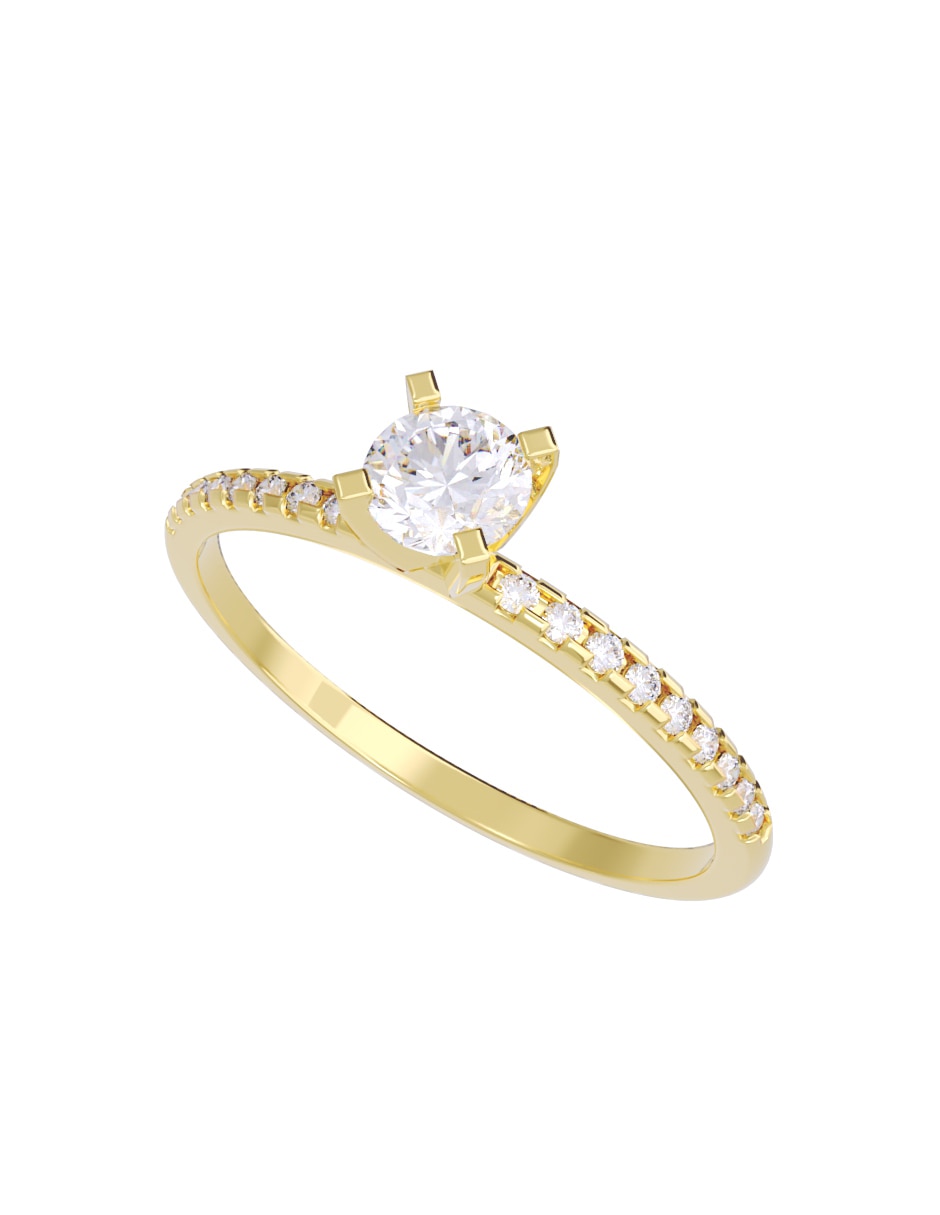 Anillo de compromiso de oro 10 K Fonelli diamante