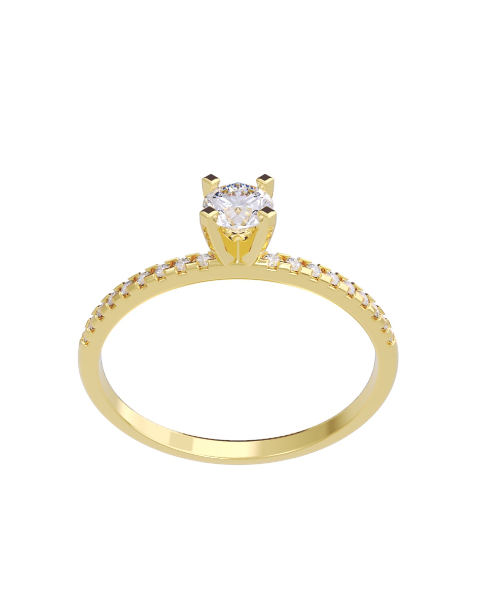 Anillo de compromiso de oro 10 K Fonelli diamante