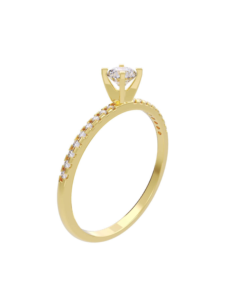 Anillo de compromiso de oro 10 K Fonelli diamante