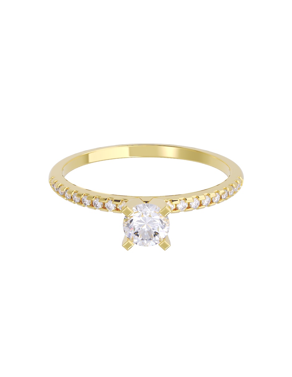 Anillo de compromiso de oro 10 K diamante
