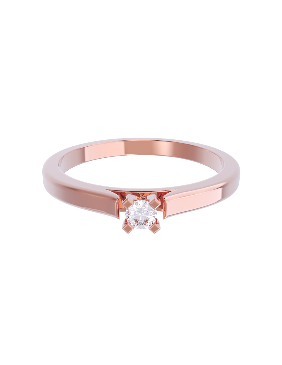 Anillo de compromiso de oro 10 K diamante 1