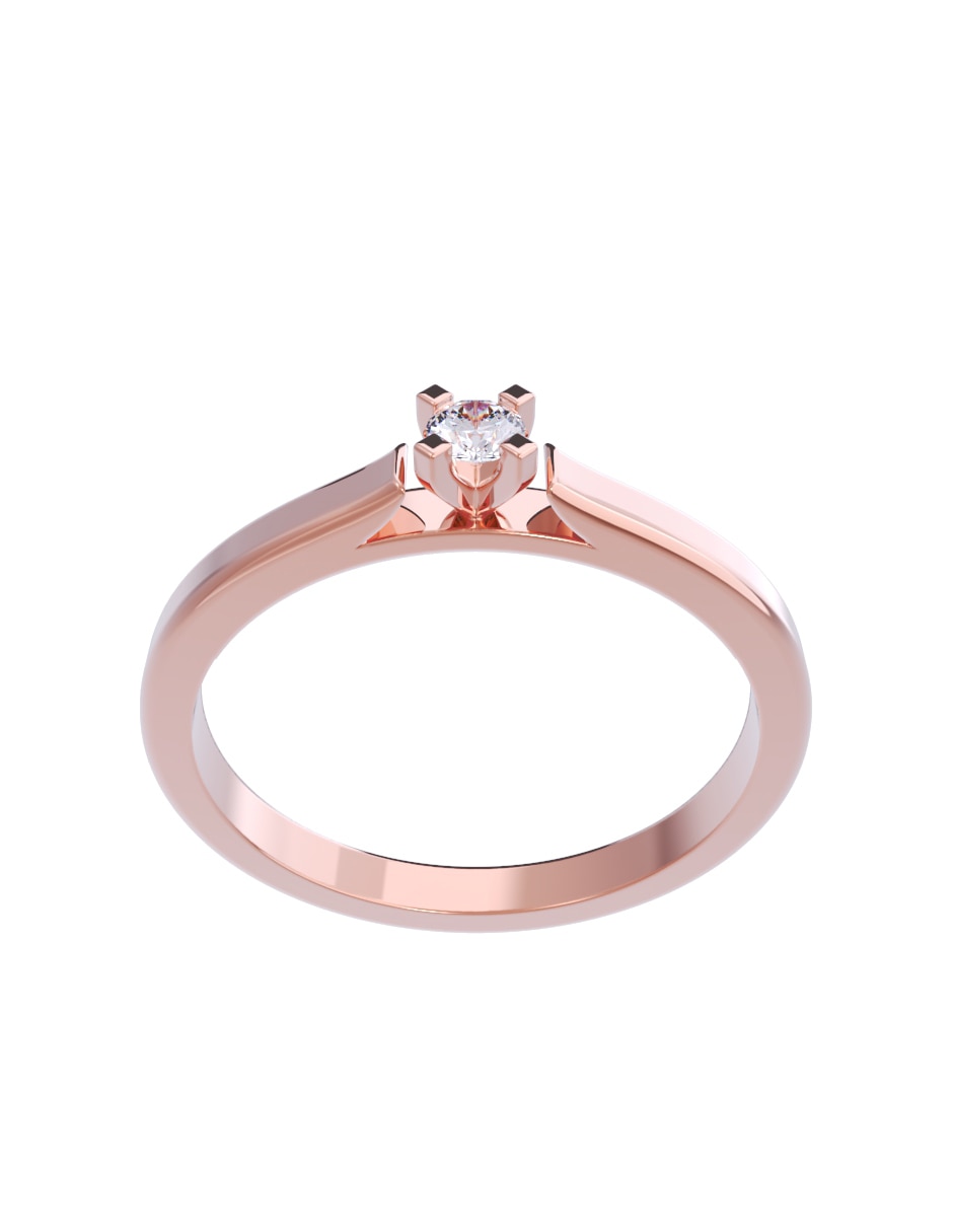 Anillo de compromiso de oro 10 K diamante 3
