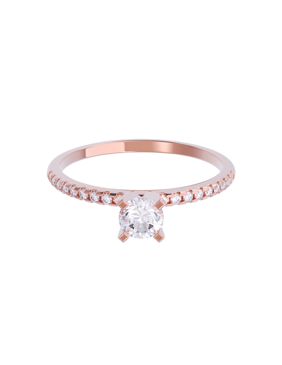 Anillo de compromiso de oro 10 K diamante