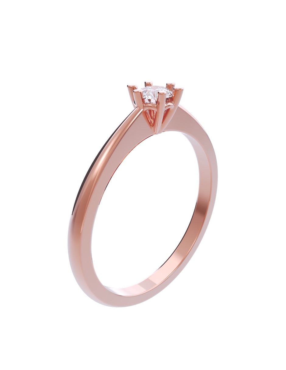 Anillo de compromiso de oro 10 K diamante 3