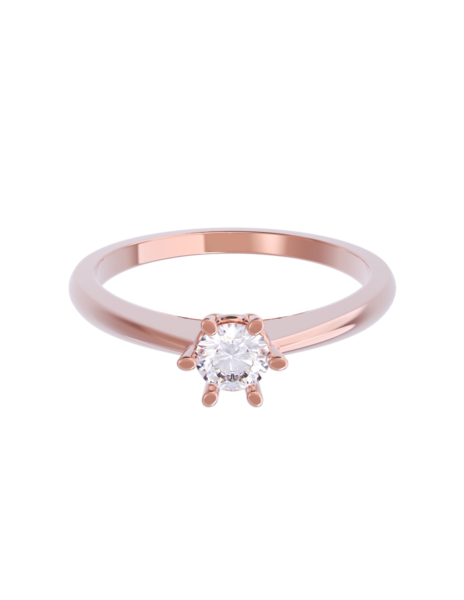 Anillo de compromiso de oro 10 K diamante 1