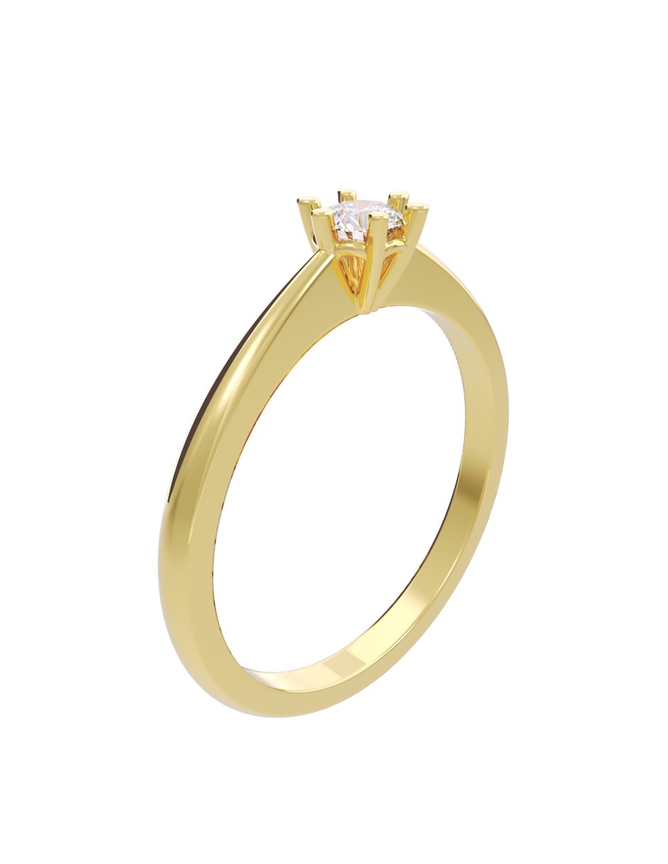 Anillo de compromiso de oro 10 K Fonelli diamante