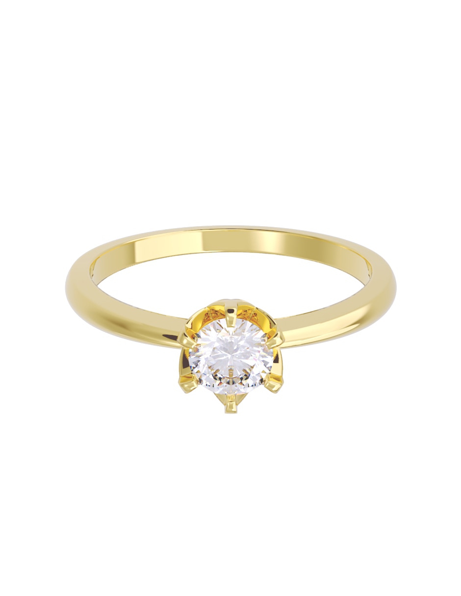 Anillo de compromiso de oro 10 K diamante
