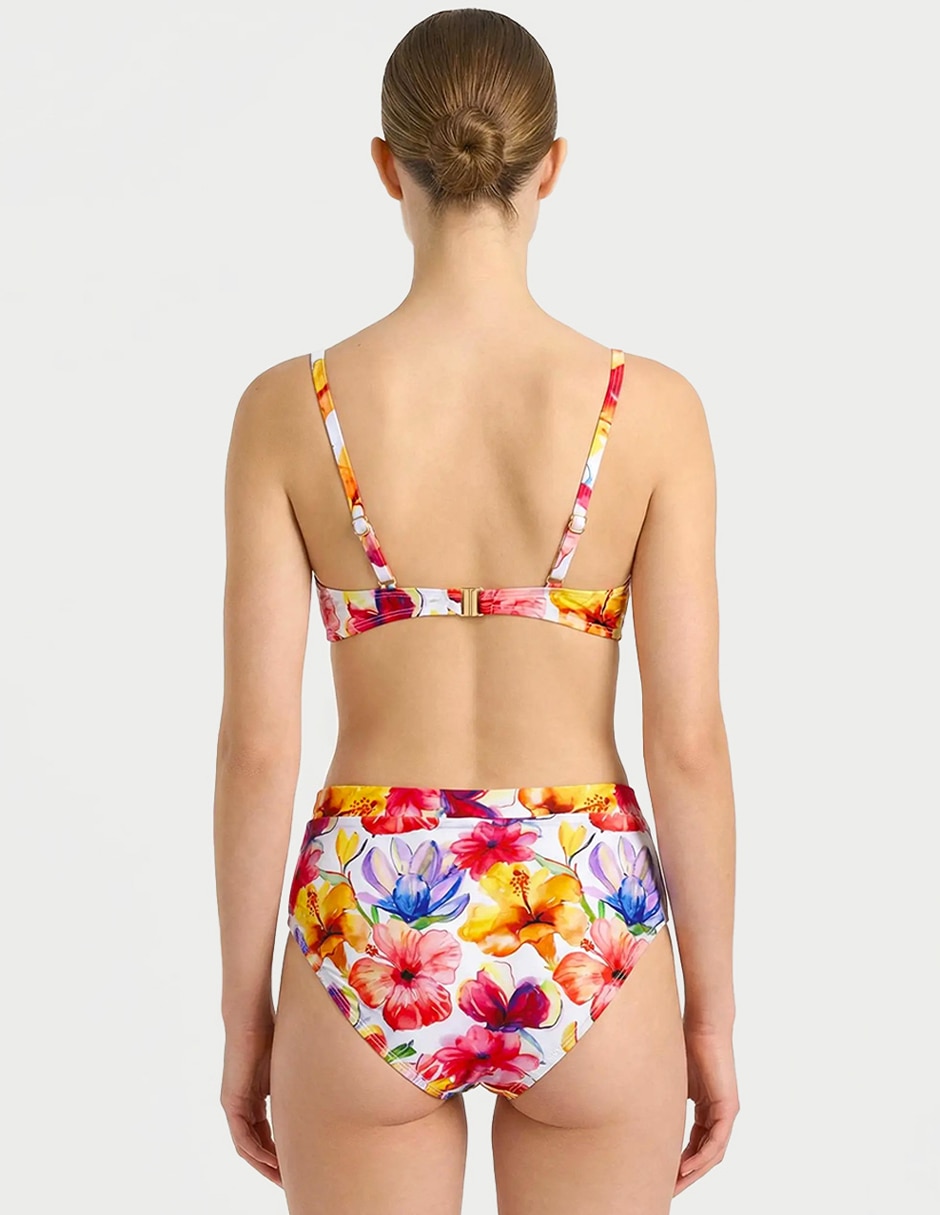 Conjunto bikini roman fashion estampado floral para mujer