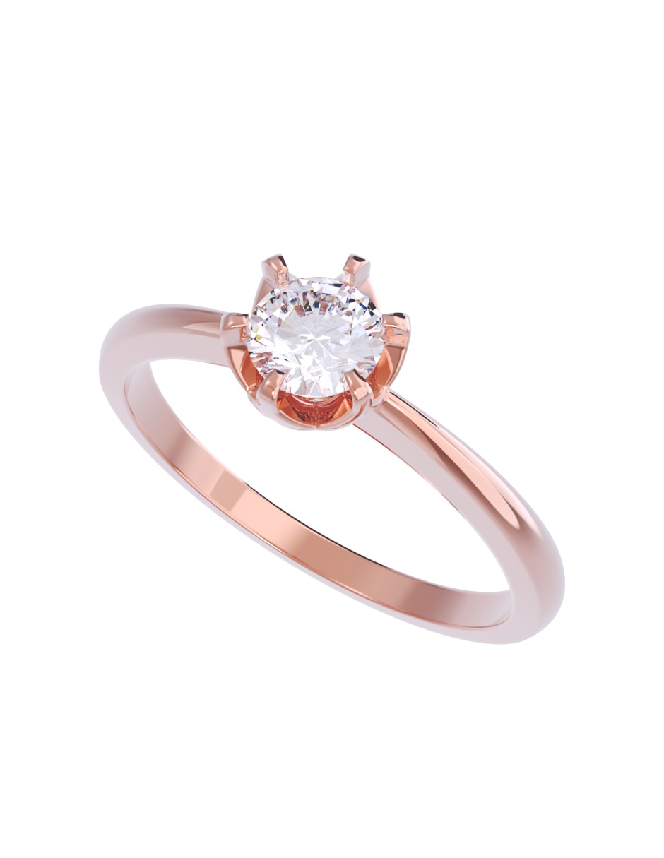 Anillo de compromiso de oro 10 K diamante 2