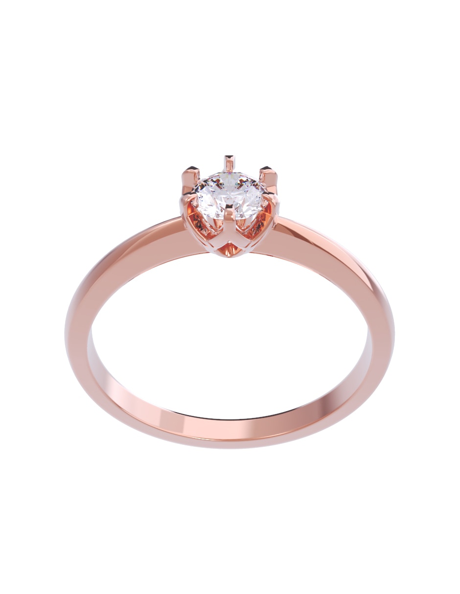 Anillo de compromiso de oro 10 K diamante 3