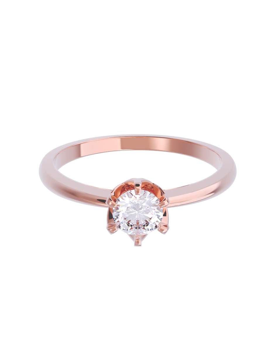 Anillo de compromiso de oro 10 K diamante 1