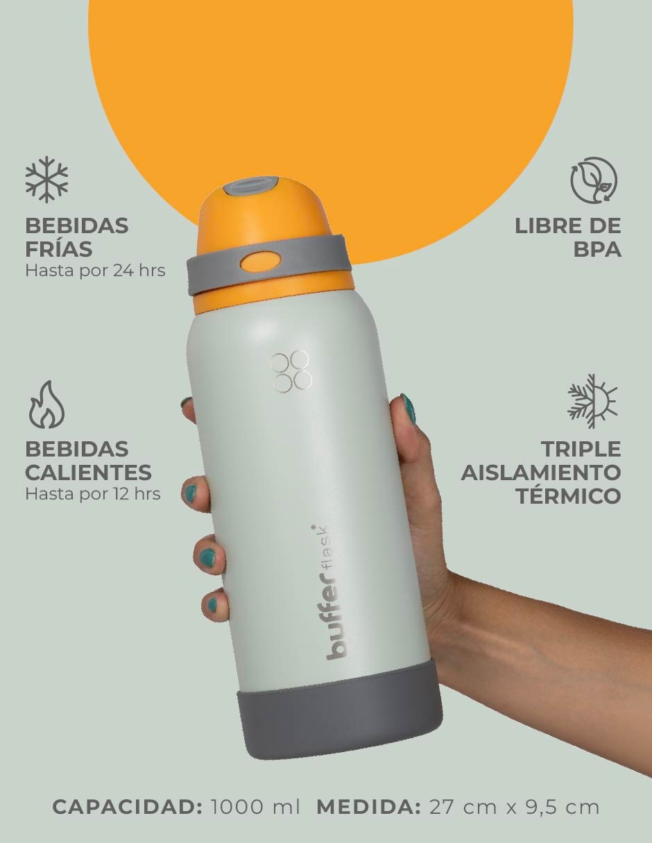 Termo Buffer de acero inoxidable Praslin con tapa flip top