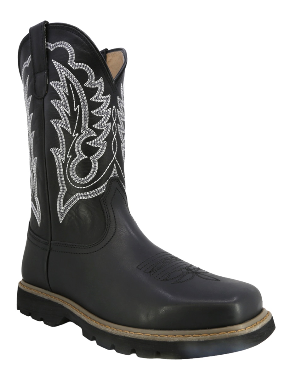 Bota vaquera de piel para hombre