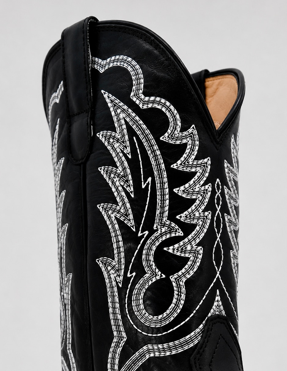 Bota texaban vaquera de piel para hombre