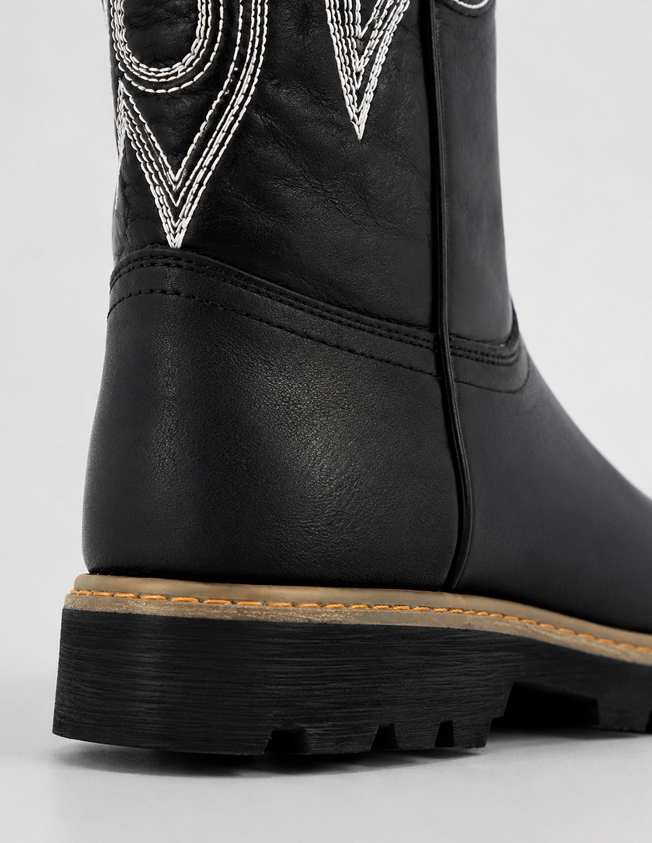 Bota texaban vaquera de piel para hombre