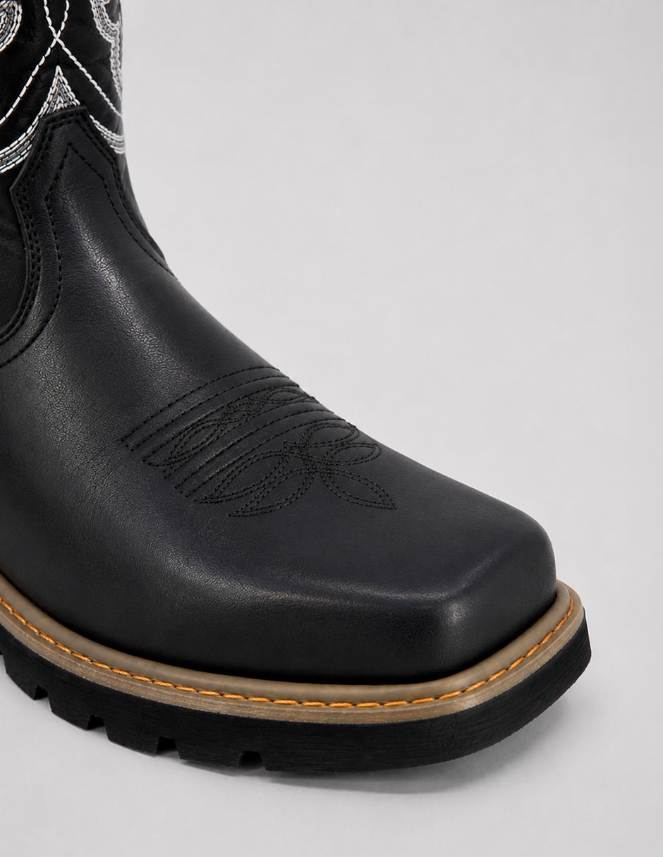 Bota texaban vaquera de piel para hombre