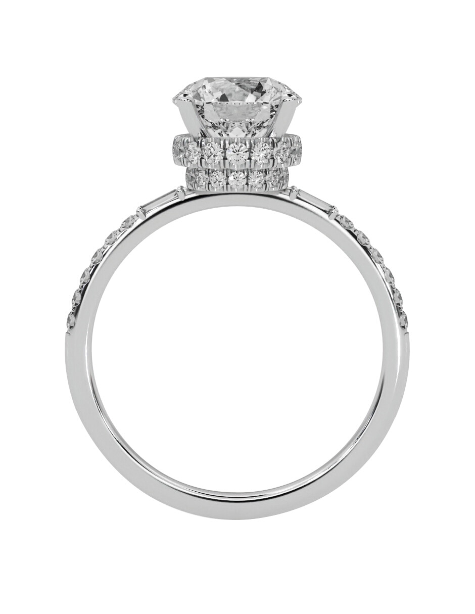 Anillo de compromiso de oro blanco 14 k amore mio amore mio! Diamante de laboratorio