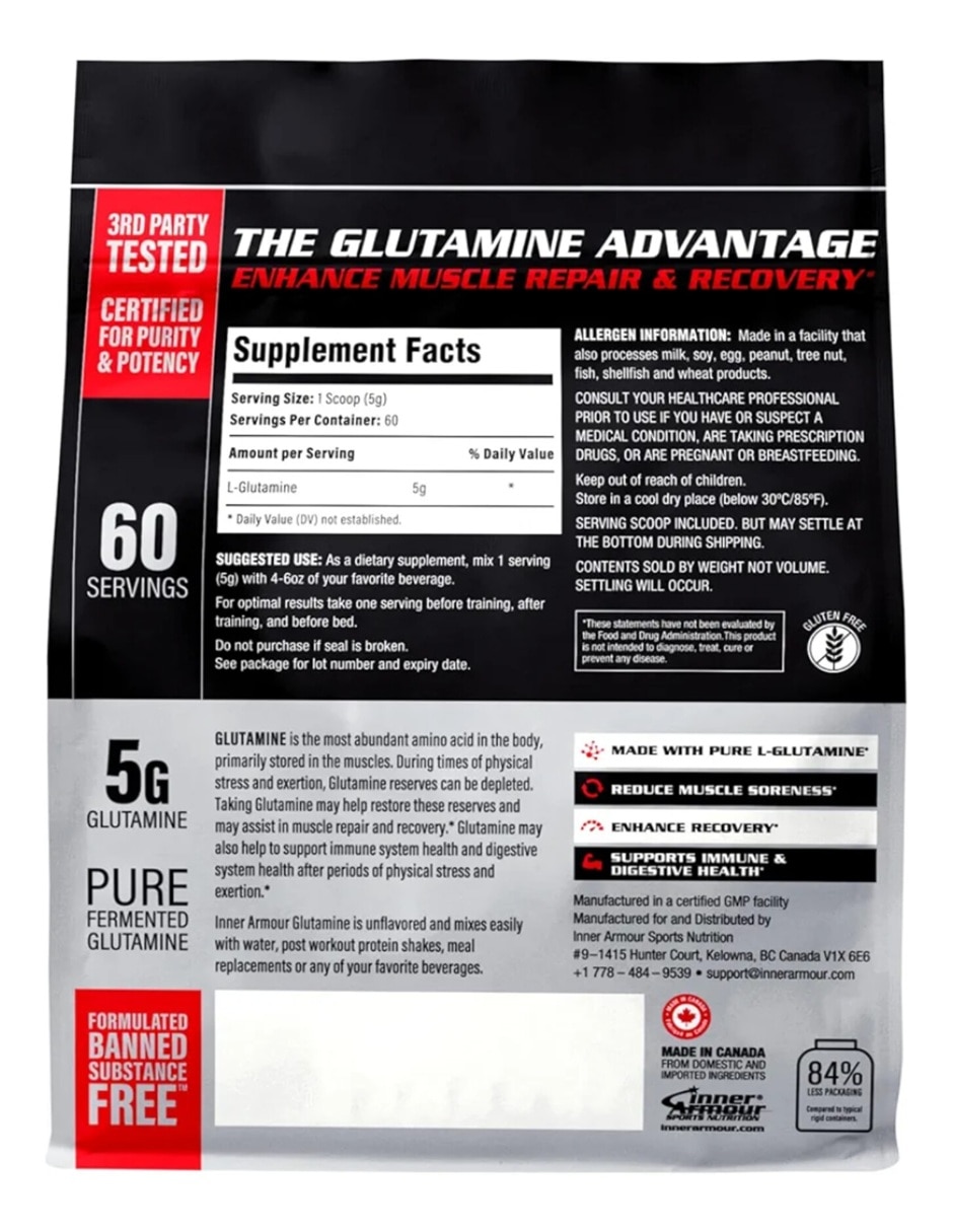 L-Glutamina pura micronizada Inner con glutamina de 300 g