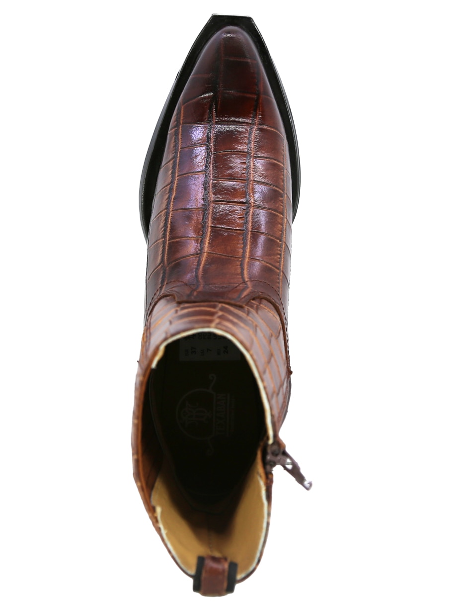 Bota cowboy Arriba del tobillo Texaban vaquera de piel para mujer