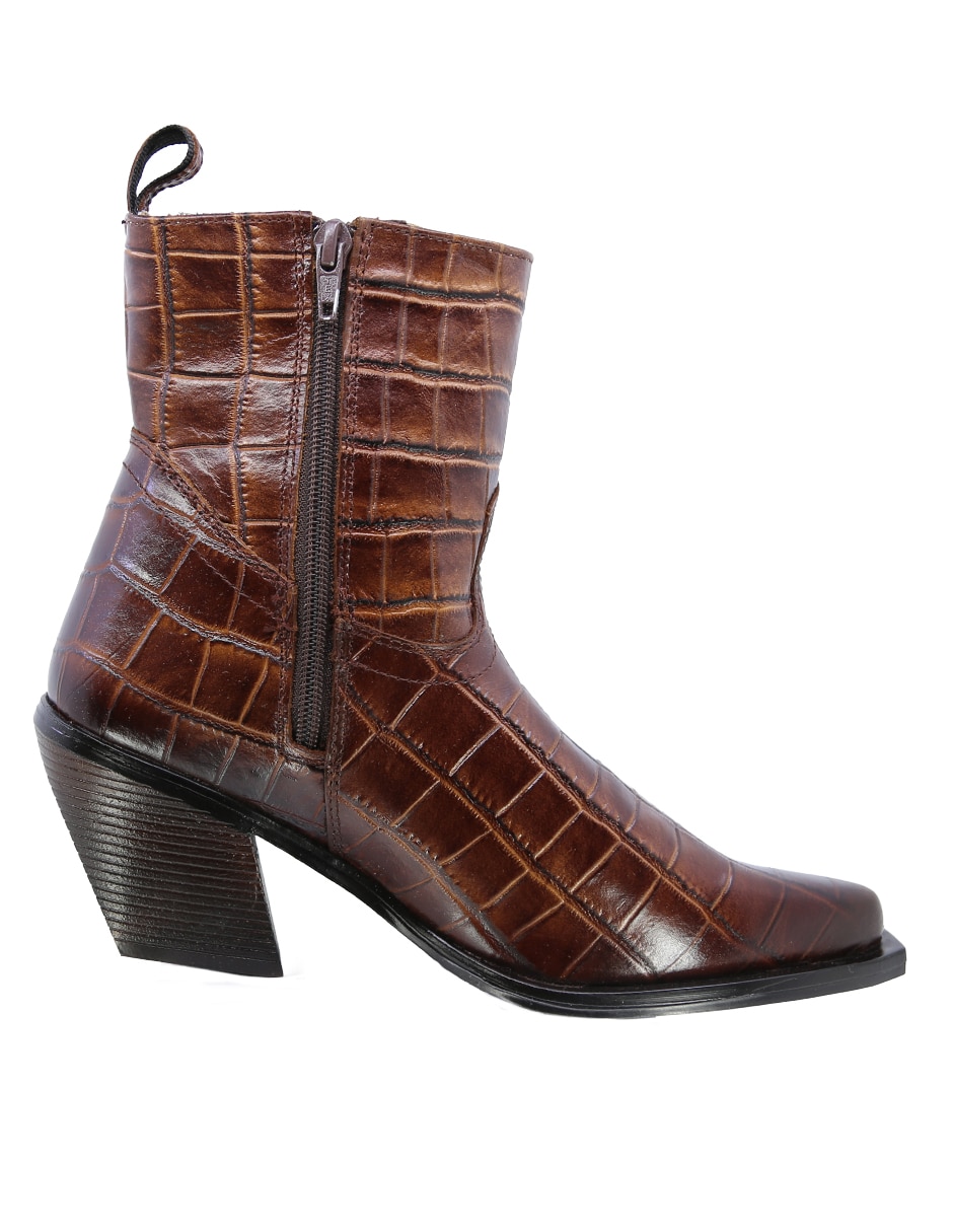 Bota cowboy Arriba del tobillo Texaban vaquera de piel para mujer
