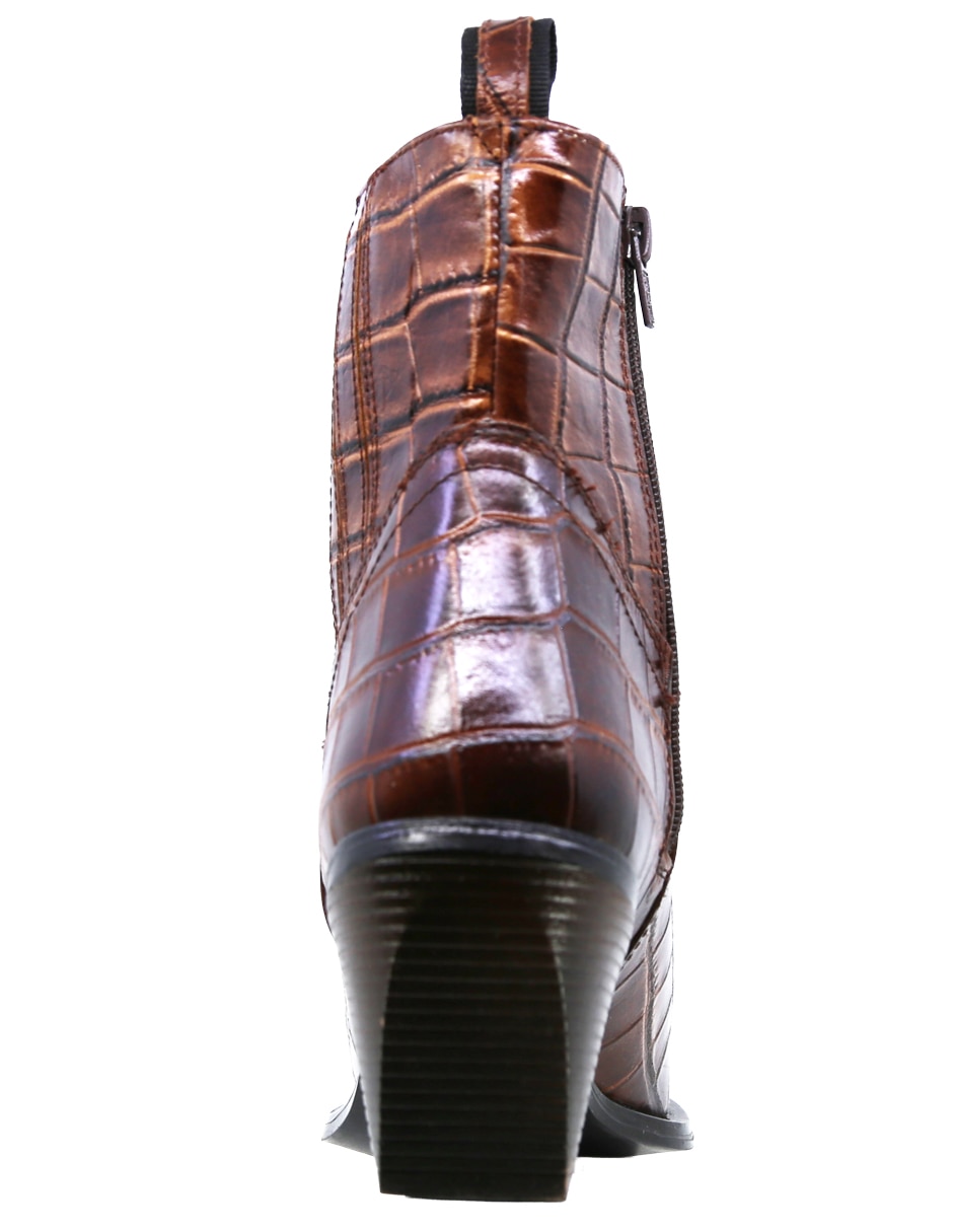 Bota cowboy arriba del tobillo Texaban de piel para mujer