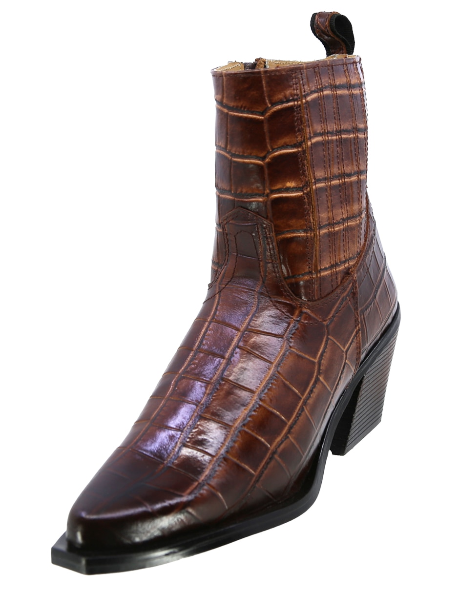 Bota cowboy Arriba del tobillo Texaban vaquera de piel para mujer