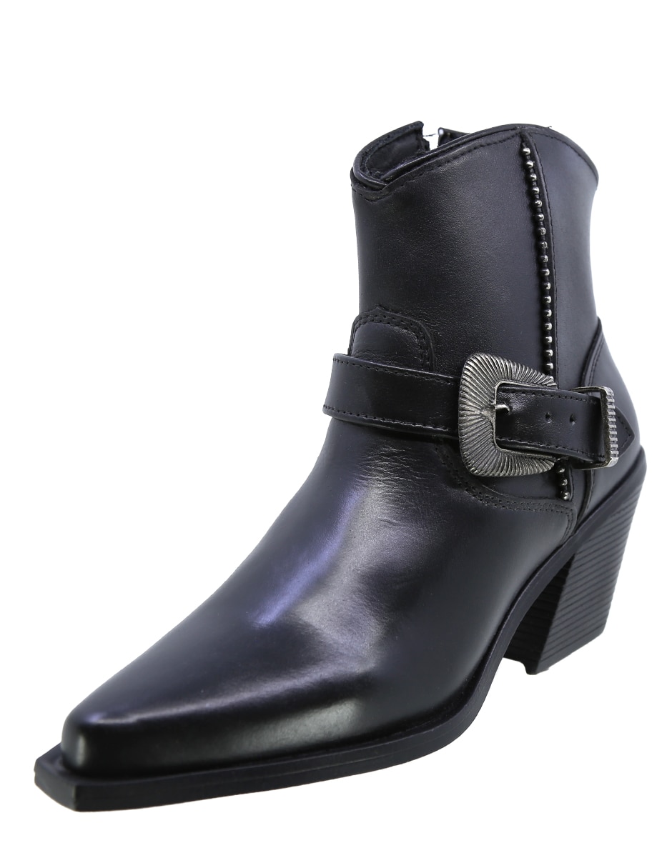 Bota cowboy arriba del tobillo Texaban de piel para mujer