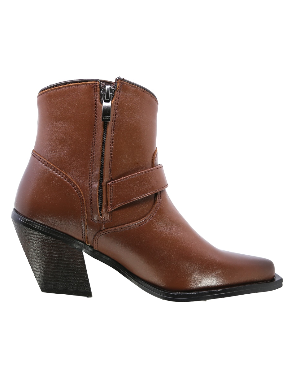 Bota cowboy arriba del tobillo Texaban de piel para mujer