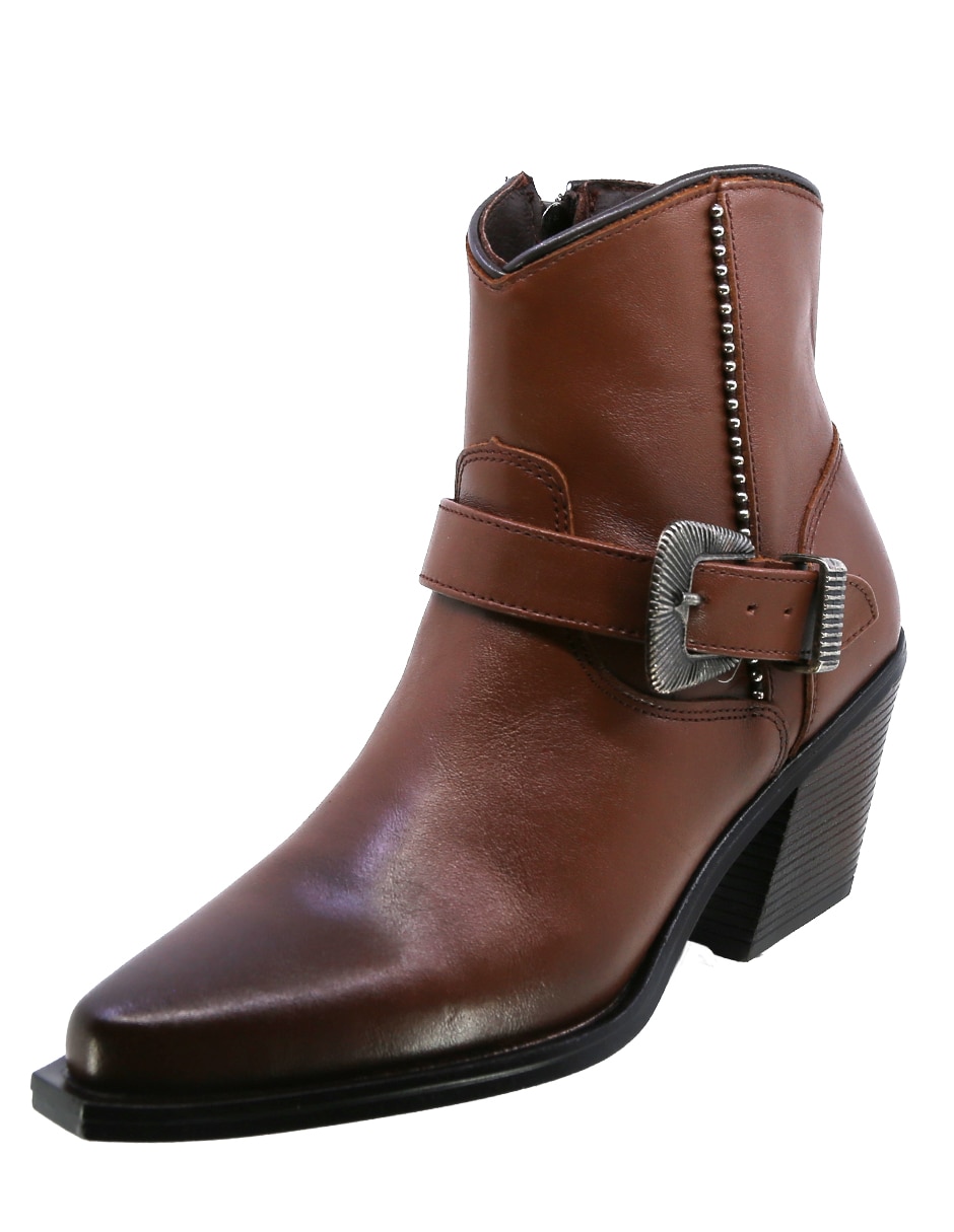 Bota cowboy arriba del tobillo Texaban de piel para mujer