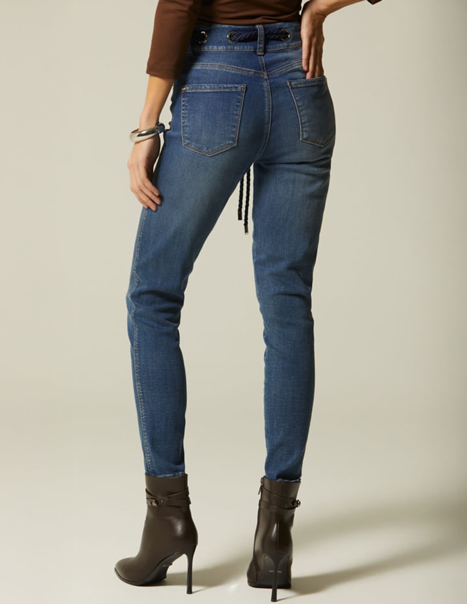 Jeans skinny akora corte cintura para mujer 5
