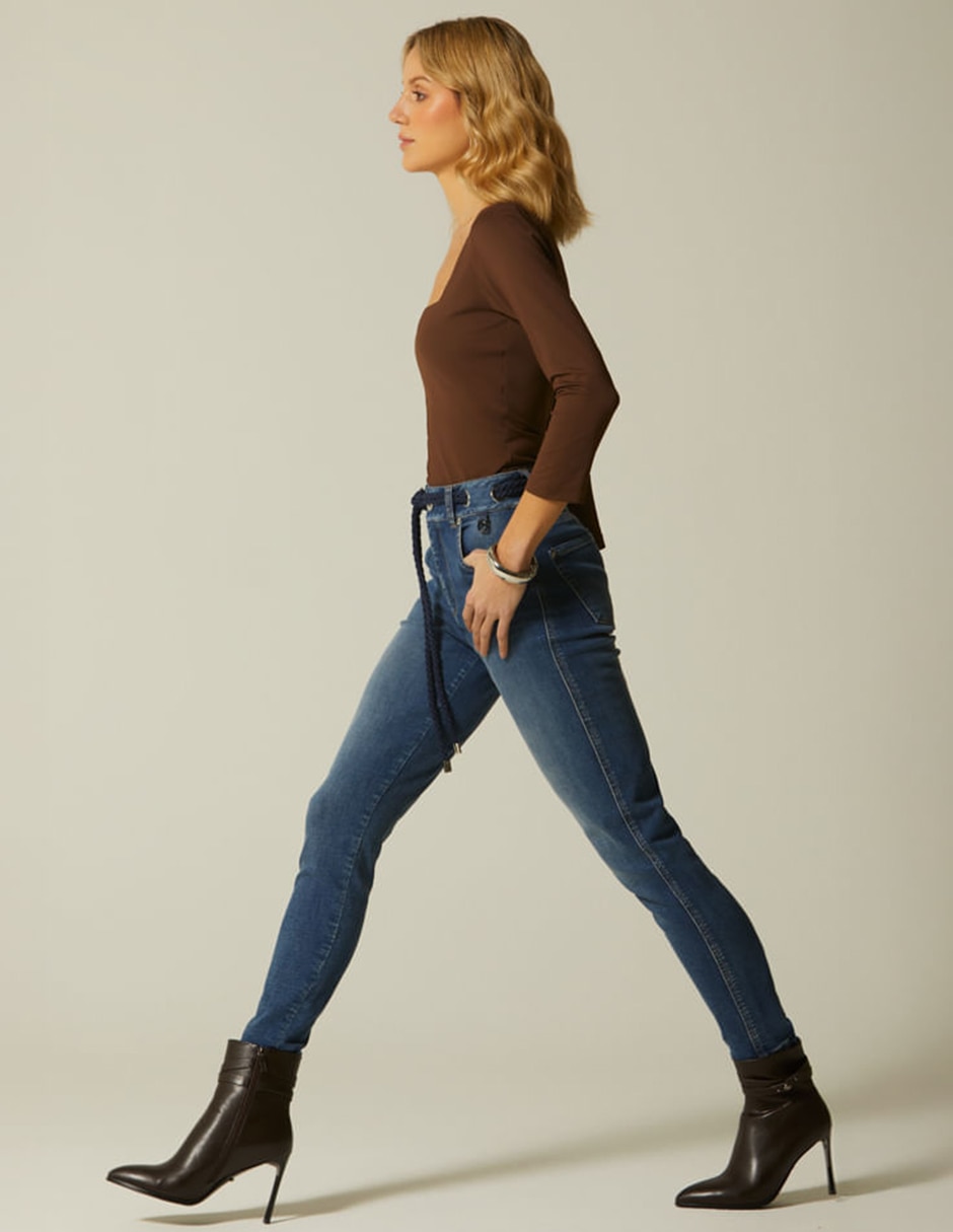 Jeans skinny akora corte cintura para mujer 4