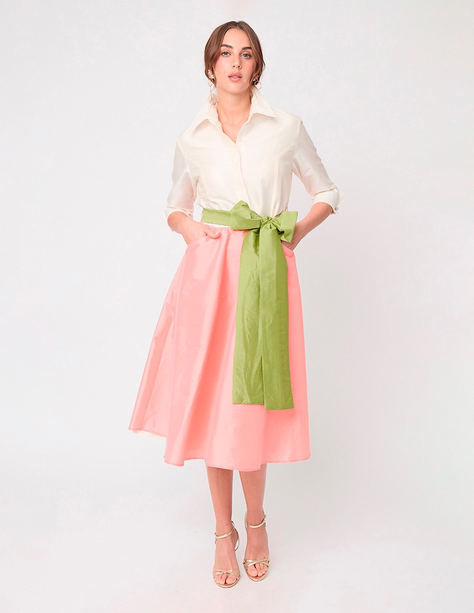 Vestido midi de fiesta linea pura valencia