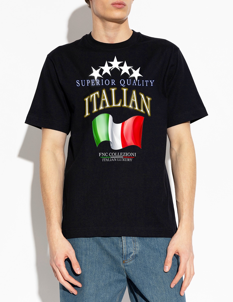 Playera Italian Flag cuello redondo para hombre