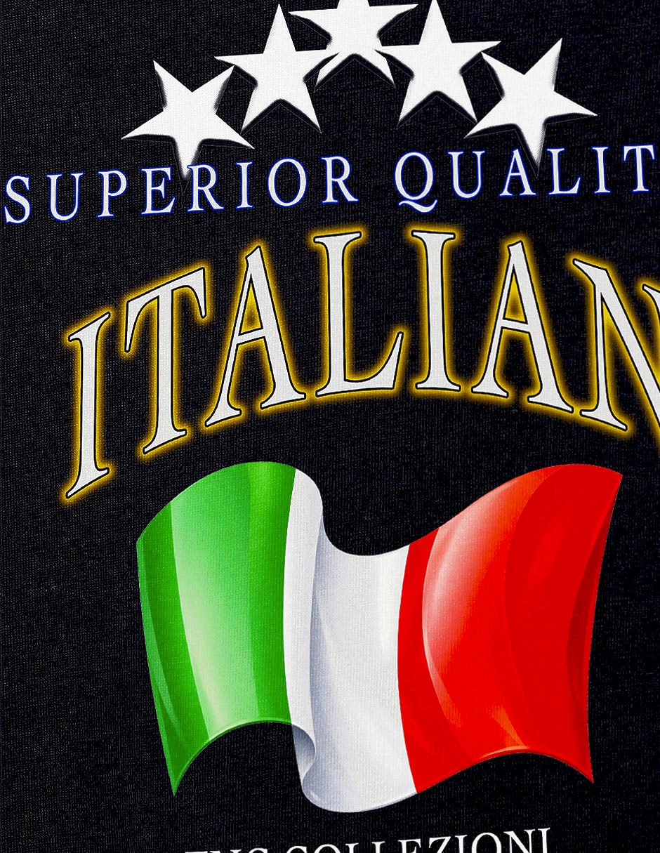 Playera Fnc Collezioni Italian Flag cuello redondo para hombre