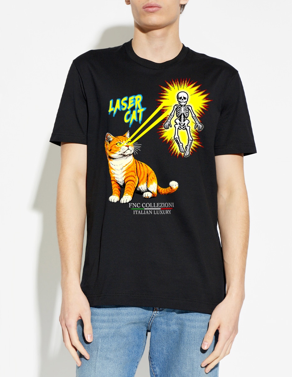 FNC COLLEZIONI Playera Fnc Collezioni Laser Cat cuello redondo para hombre