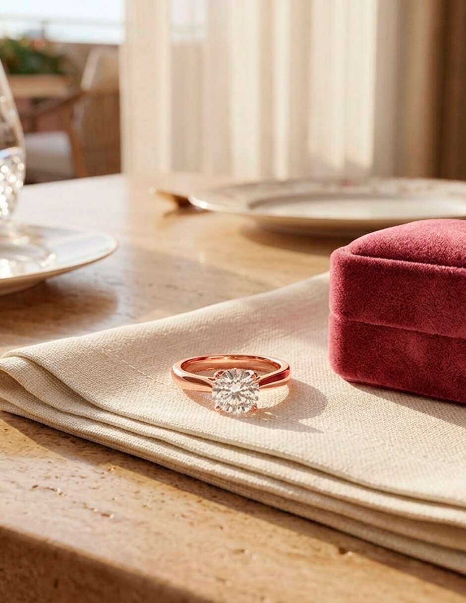 Anillo de compromiso de oro 9 k 6