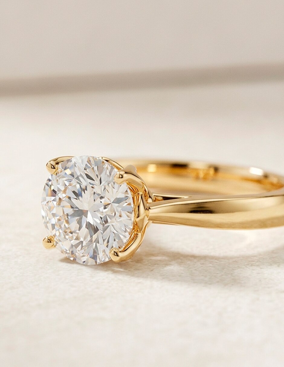 Anillo de compromiso de oro 14 k amore mio
